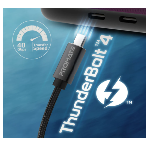 Promate 40Gbps SuperSpeed Thunderbolt 4 Cable