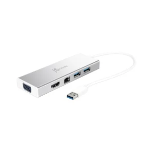 USB 3.0 Mini Dock to HDMI VGA and Ethernet USB Hub