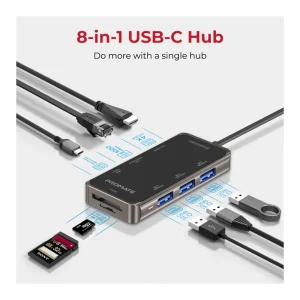 Promate USB-C Hub 8in1