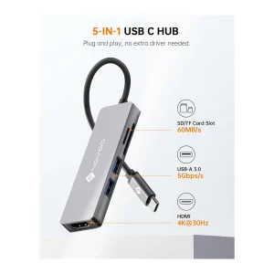 Novoo R5C 5 In 1 USB-C Hub