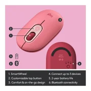 Logitech POP Mouse wireless Heartbreaker Rose